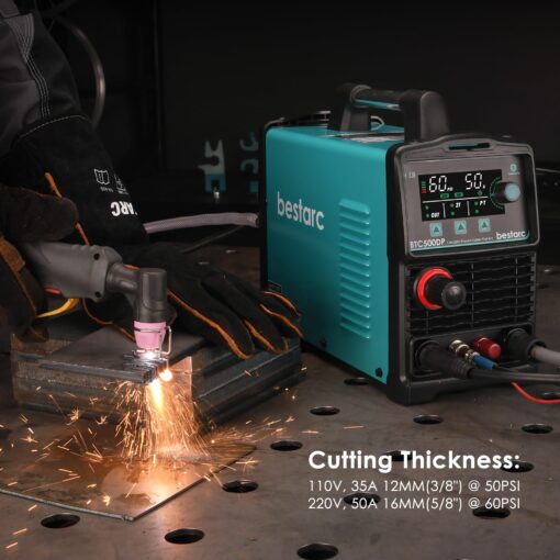 bestarc Plasma Cutter, Pilot Arc [Air Sensor Technology] 110/220V BTC500DP 9th Generation 50Amps Screen Display, Digital Plasma Cutting Machine (BTC500DP 9GEN 110/220V) - Image 4