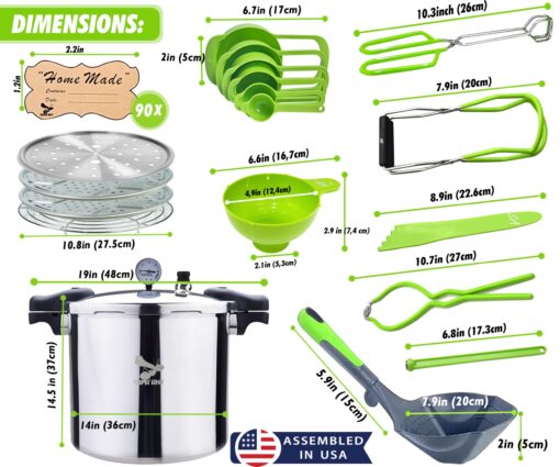 Supa Ant Pressure Canner 23 Quart with Canning Supplies - Canner Pressure Cooker for Canning - Can Cooker - Pressure Pot - Canning Pressure Cooker - Pressure Canner Kit - Pressure Canner with Gauge - Image 4