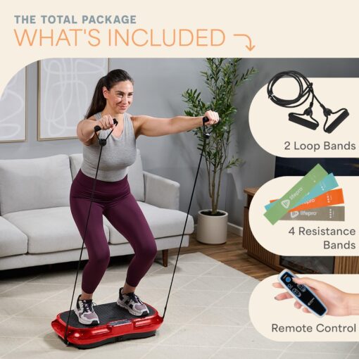 Lifepro Waver Vibration Plate Exercise Machine – High-Intensity Vibration for Muscle Activation, Full-Body Workout Vibrating Platform with Loop Bands, Fitness Equipment for Strength Toning & Fat Loss - Image 3