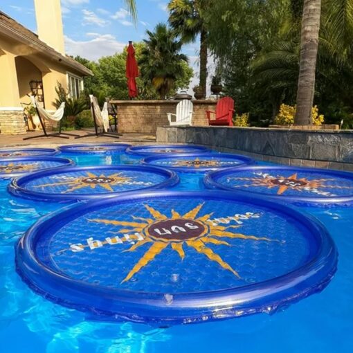 Solar Sun Rings Portable Above Ground Inground Swimming Pool Hot Tub Spa Heating Accessory Circular Heater Solar Cover, Blue (6 Pack) - Image 3