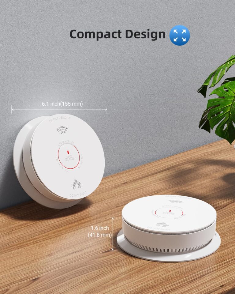 SITERWELL Hardwired Interconnected Smoke Detector Carbon Monoxide Detector Combo with 2 AA Batteries Back Up, 2 in 1 Smoke and CO Detector with Voice Alert, Smoke and CO Alarm with Self-Check, 5 Pack - Image 3