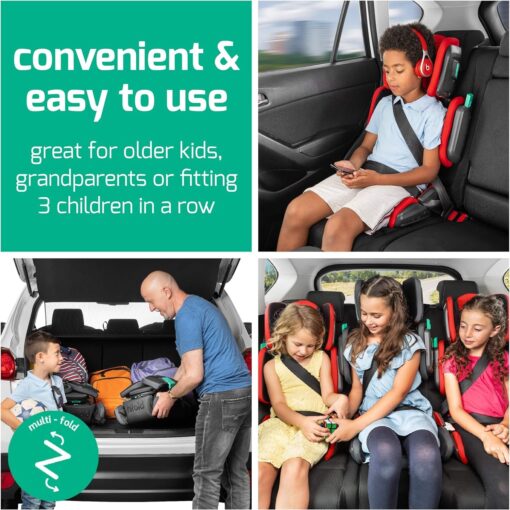 Mifold Hifold Adjustable Kids High Back Booster Car Seat with Strap – Slate Grey - Image 2