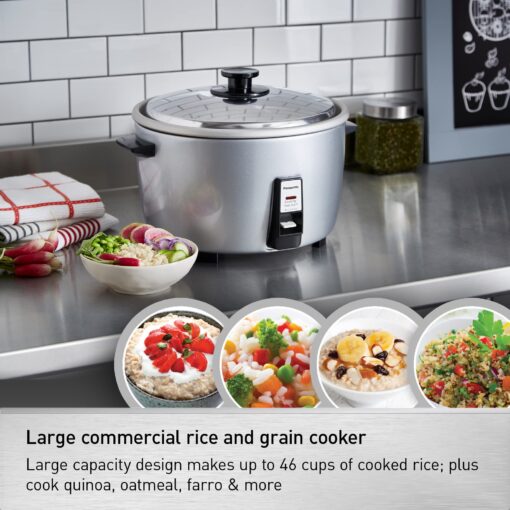Panasonic Commercial Rice Cooker, Large Capacity 46-Cup (Cooked), 23-Cup (Uncooked) with One-Touch Operation and 8-Hour Keep Warm - SR-42HZP - Silver - Image 5