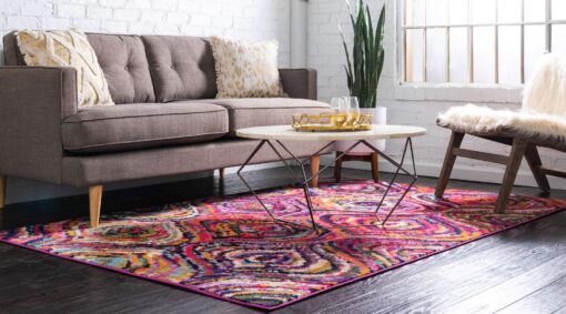 Unique Loom Estrella Collection Colorful, Abstract, Geometric, Gradient, Modern Area Rug, 8 ft x 11 ft, Multi/Pink - Image 9