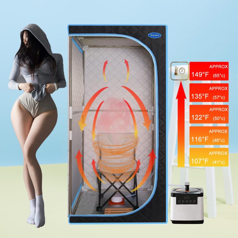 Portable Steam Sauna, Personal Sauna Box, Home Sauna Tent, Thick Triple-Layer Insulated Oxford, 2.2L Steamer, Remote Control, Folding Chair, 15 Levels of Temp, Steel Pipe Bracket 2.63’ x 2.63’ x 5.8’ - Image 4