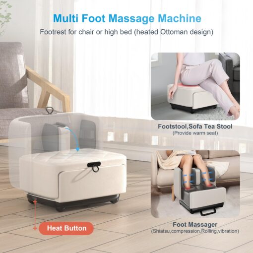 COMFIER 2-in-1 Shiatsu Foot Massager&Foot Rest,FSA HSA Eligible Foot and Calf Massager with APP Control,Heated Feet Massager for Foot Pain Relief,Gifts for Men Women - Image 7