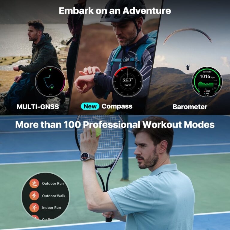 Ticwatch Pro 5 Android Smartwatch for Men Snapdragon W5+ Gen 1 Wear OS Smart Watch 80 Hrs Long Battery Life Health Fitness Tracking 5ATM Water Resistance Compass Android Only Compatible, Sandstone - Image 6
