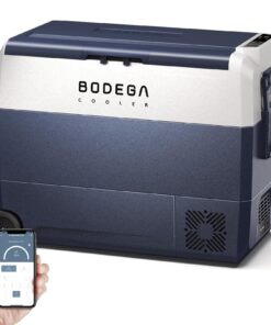 BODEGACOOLER 12 Volt Car Refrigerator,64 Quart Portable Car Freezer Fridge Bluetooth Control,(60L) -4℉-68℉ Electric Cooler 12/24V DC and 100-240V AC for Travel,Camping,RV,Boat Road Trip Tailgating