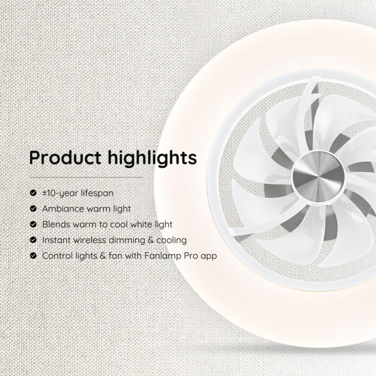 Orison Ceiling Fans with Lights- Low Profile Ceiling Fan with Light 22.4“ LED Dimmable Ceiling Fans with Remote Control,Smart 3 Light Color and 6 speeds 7 Blades - Image 5