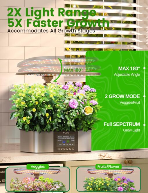 LetPot LPH-Max Hydroponics Growing System Kit, 21 Pods APP & WiFi Automatic Controlled Smart Indoor Garden with 36W LED Grow Light, Auto Drip Irrigation Kits, Self-Managed Nurturing & Watering - Image 5