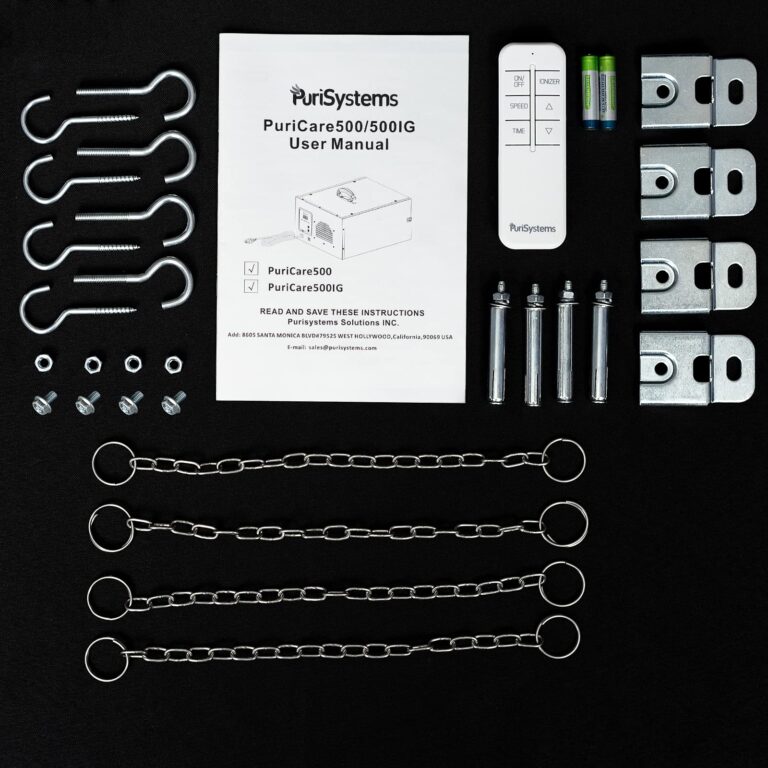 PURISYSTEMS Air Filtration System 3-Speed Remote, Built-in Ionizer, PuriCare 500IG Hanging Air Filter w/RF Remote for Woodworking, Garage and Shop Dust Collector, up to 500 sq. ft (350/450/500 CFM) - Image 5