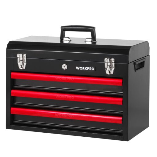 WORKPRO 408-Piece Mechanics Tool Set, General Household Home Repair Tool Kit with 3-Drawer Heavy Duty Metal Box, Hand Tool Kit Set 1 Pack - Image 3