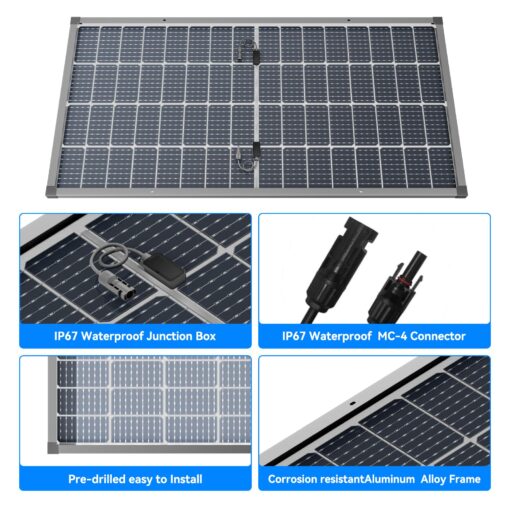 WERCHTAY Solar Panel Kit 200W Solar Panels 30A PWM Solar Charge Controller A+ Cell Solar Panel Cables Connectors Brackets for RV Boats Battery Marine Home Outdoor Off-Grid System - Image 3