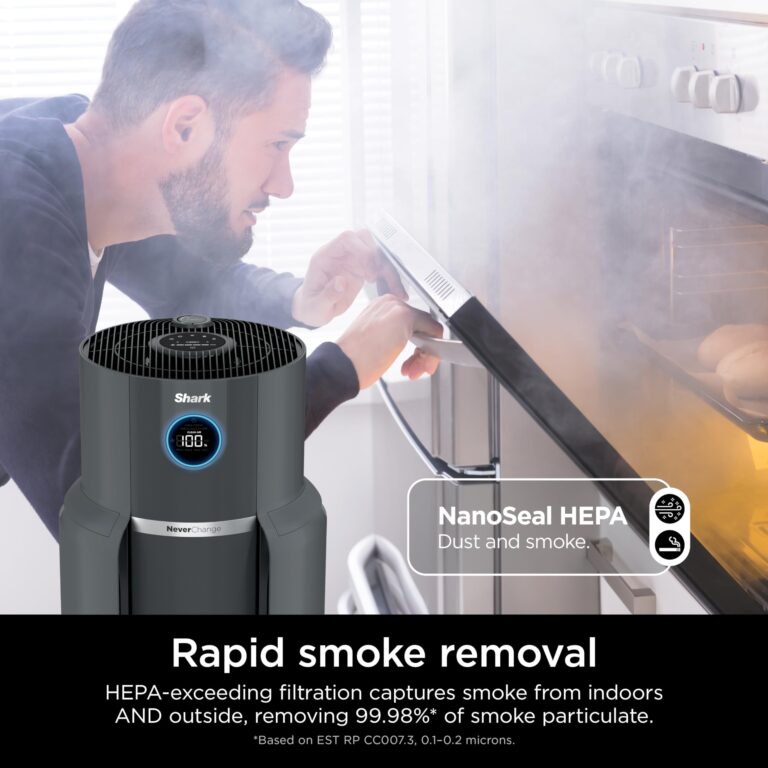 Shark Air Purifier for Home with NeverChange HEPA Air Filter, 1300 sq. ft. for Powerful Multi-Room Purification, 5-Year Filter, Filters Smoke, Captures 99.98% of Particles & Dust, HP301 - Image 11