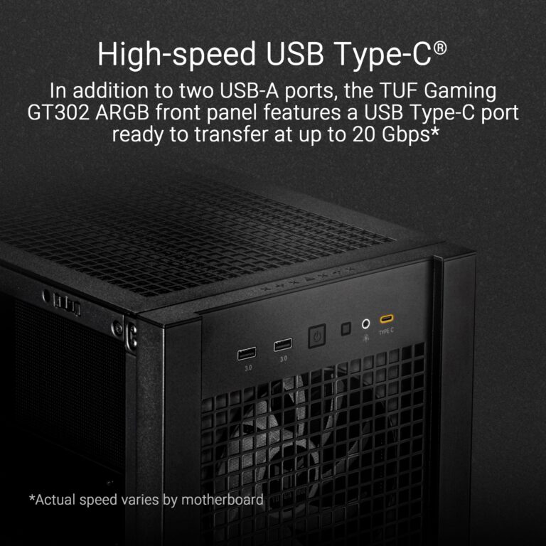ASUS TUF Gaming GT302 ARGB ATX Mid-Tower Case Four 140 x 28 mm ARGB Fans for high Airflow and Static Pressure, Interchangeable Side Panel, Detachable top Panel, Hidden-Connector Motherboard Support - Image 21
