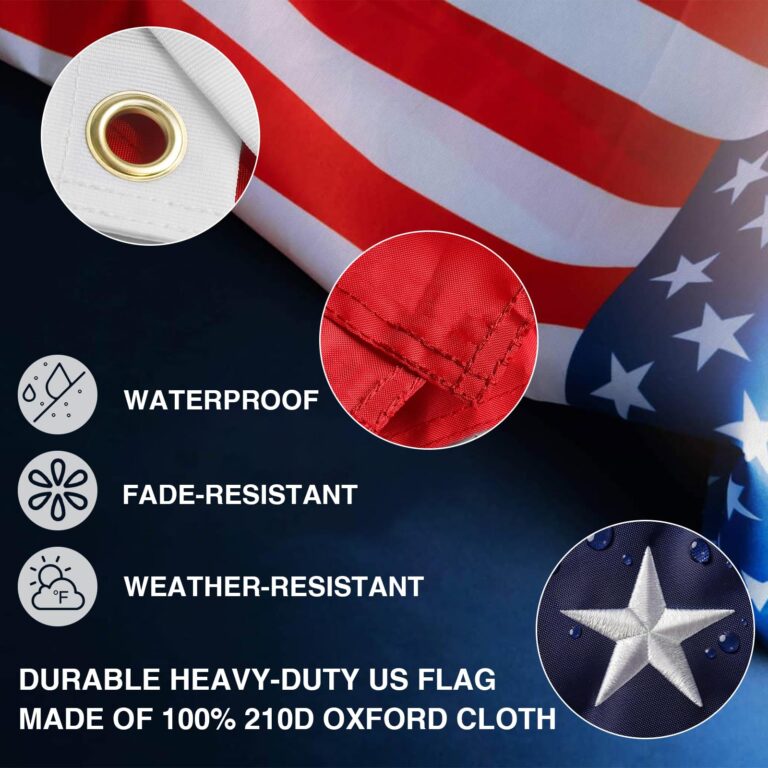 KBLOONG 11 Gauge Heavy Duty Flag Pole -25 FT Black Extra Thick Aluminum Flagpole Kit with Deluxe Solar Light, 3x5 Nylon Embroidered Flag for Outside House In Ground-120MPH Wind Tested - Image 2