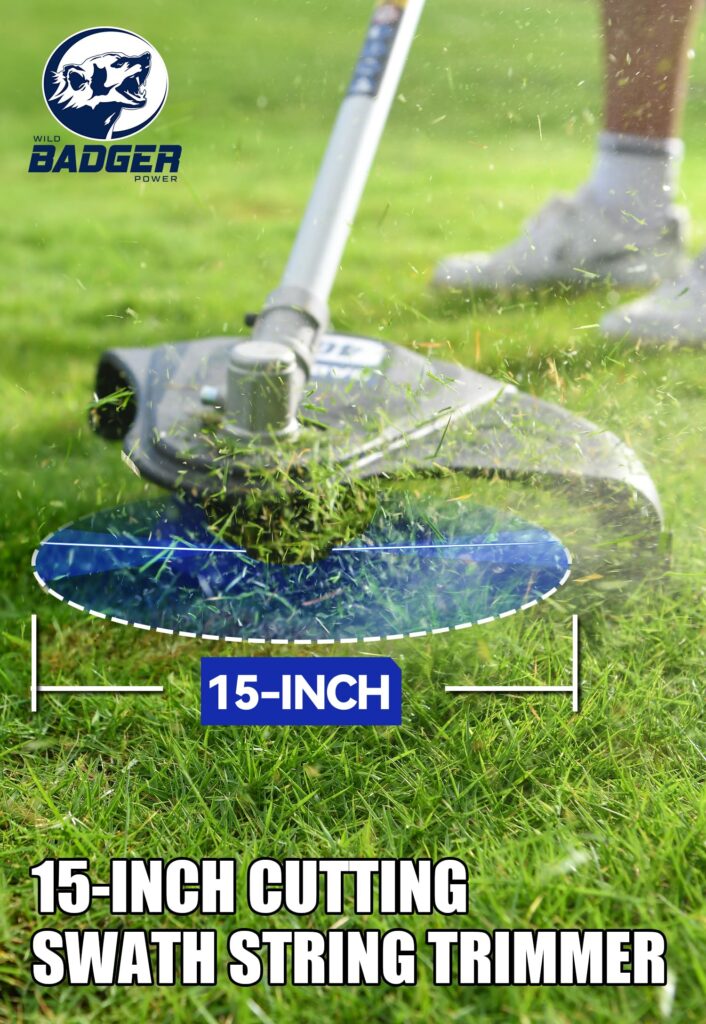 WILD BADGER POWER 40V Cordless Weed Wacker, String Trimmer/Edger, Pole Saw, Hedge Trimmer and Brush Cutter Blade, Attachment Capable 4-in-1 Multi-Tool Kit with 2 * 20V 4Ah Battery and 1*Charger - Image 7