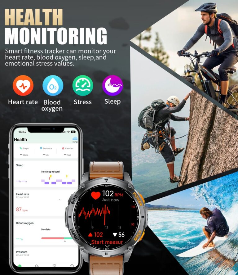LIGE GPS Smart Watch for Men, Compass/LED Flashlight/1.43" AMOLED Smartwatch, IP68 Waterproof/Swim Mode/100+ Sports Mode Fitness Tracker Watch, Men's Smart Watch for Android iPhone Compatible - Image 2
