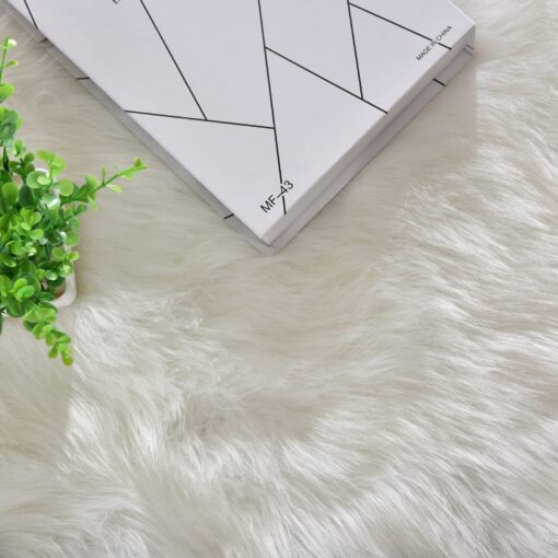 ORINOVA White Rugs for Living Room 6x9 Area Rugs for Bedroom Large Washable Faux Sheepskin Fluffy Fur Rug Nursery Rugs Room Décor - Image 7