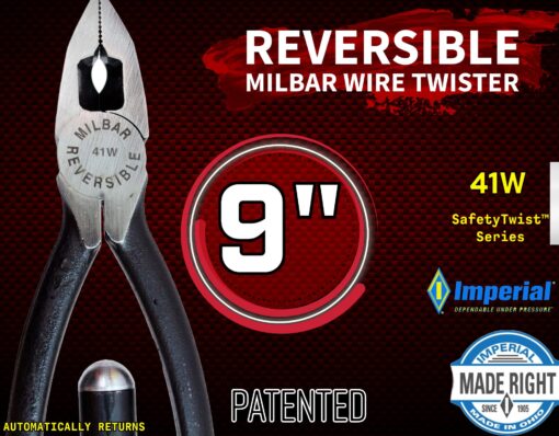 Imperial Tool 41W Reversible Wire Twister Plier with Automatic Return, 9-Inch - Image 4