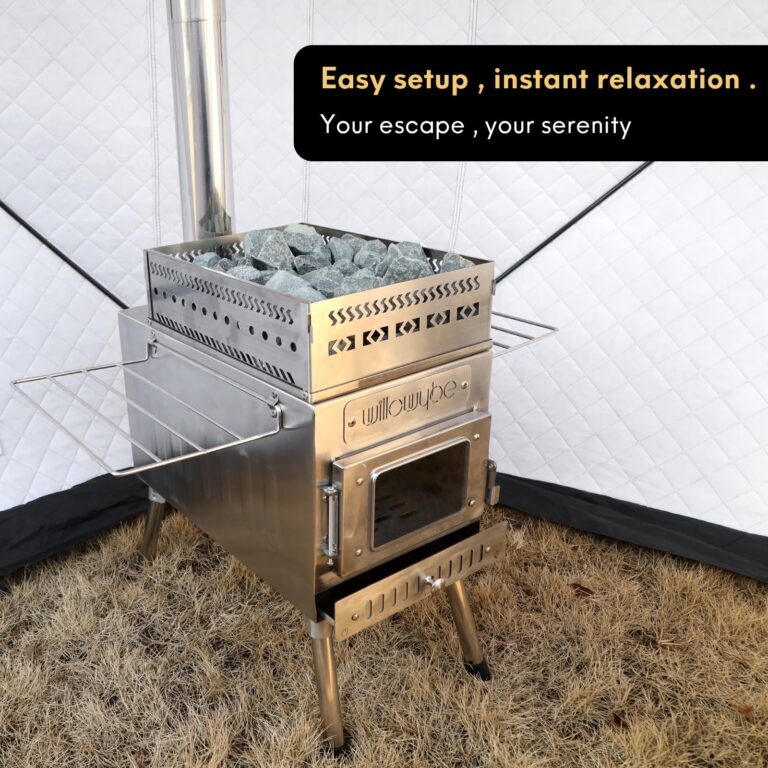 WillowyBe Outdoor Sauna Hot Tent Stove, Rocket Stove Heater, Portable Camping Wood Stove for Dry Sauna, Cooking for Husband and Friends - Image 2