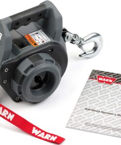 WARN 101570 Handheld Portable Drill Winch with 40 Foot Steel Wire Rope: 750 lb Pulling Capacity , Gray