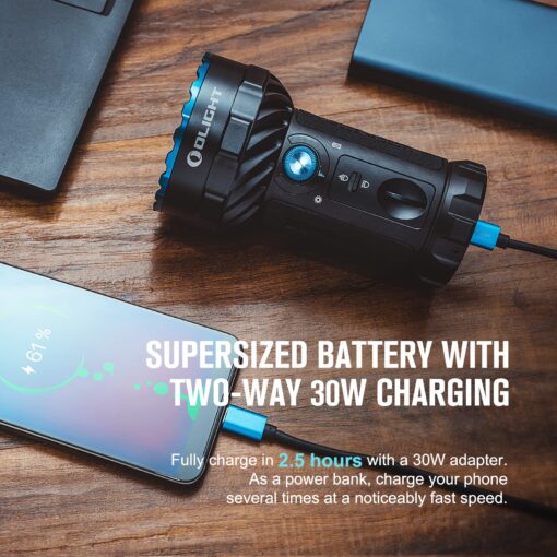 OLIGHT Marauder 2 Rechargeable Handheld Flashlight 14,000 Lumens Ultra Bright Light with 3X Build-in Battery Pack for Home, Outdoors, Emergency Use - Image 5