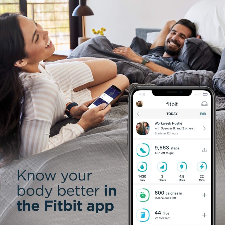 Fitbit Versa 2 Health and Fitness Smartwatch with Heart Rate, Music, Alexa Built-In, Sleep and Swim Tracking, Black/Carbon, One Size (S and L Bands Included) - Image 5