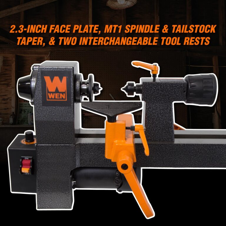 WEN Mini Benchtop Wood Lathe, 8-Inch by 13-Inch with Variable Speed (LA3421) - Image 6