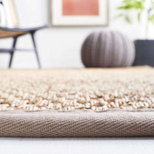 Safavieh Natural Fiber Collection Area Rug - 6' x 8', Natural & Grey, Seagrass, Basketweave Design with Cotton Border, Ideal for The Living Room, Bedroom, Dining Room (NF114P-68) - Image 2
