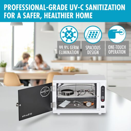 UV Light Sanitizer Box - Large, Professional Grade, Fast UVC Sanitizer Cabinet for Cleaning Salon Tools, Nail Clippers, Cell Phone, Watches, Glasses, Baby Toys - EPA Registered - Image 8