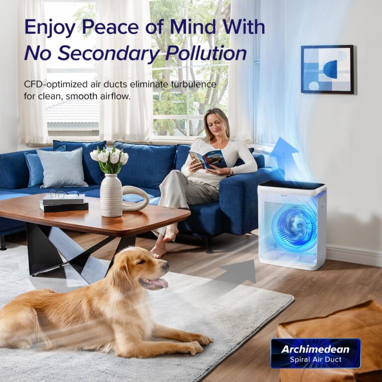 LEVOIT Air Purifiers for Home Large Room Up to 1800 Ft² in 1 Hr with Washable Pre-Filter, Air Quality Monitor, Smart WiFi, HEPA Sleep Mode for Allergies, Pet Hair in Bedroom, Vital 200S-P, White - Image 4