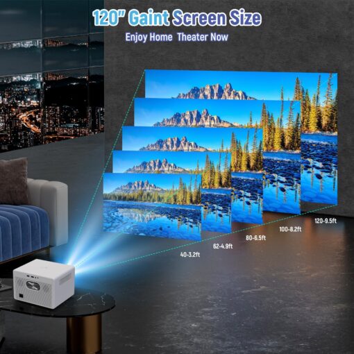 Projector with WiFi and Bluetooth｜3 Years Protection｜600ANSI Native 1080P/4K Supported｜Electric Focus Keystone Short Throw Projector for Indoor/Outdoor Theater/iOS/Android/PPT｜2025 US Version - Image 7