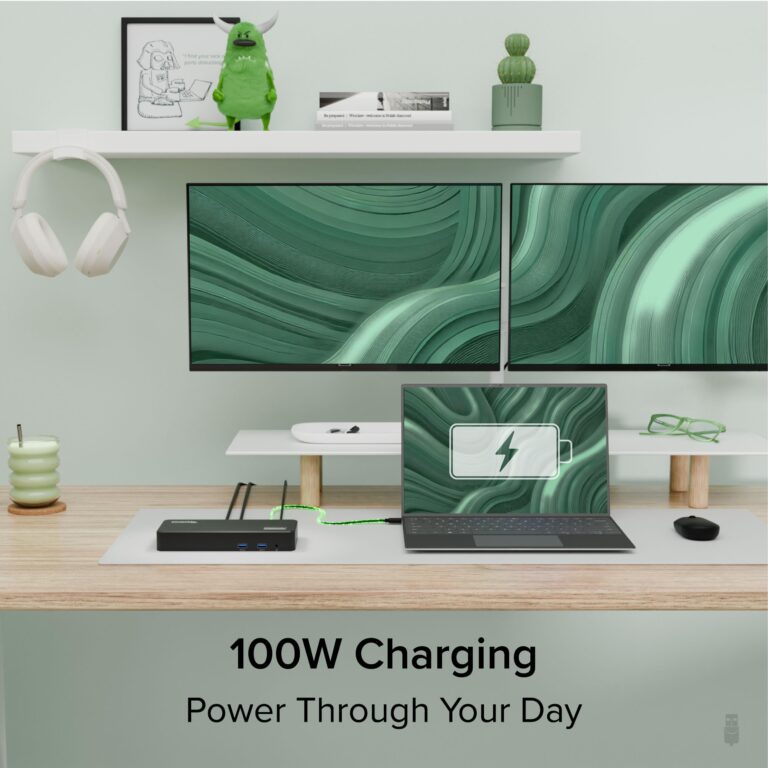 Plugable 12-in-1 USB C Triple Monitor Docking Station, Triple 4K Displays with 3X HDMI or 3X DisplayPort, Compatible with Mac, Windows, Thunderbolt, USB4, USB-C (100W PD, 6X USB Ports, Ethernet) - Image 6
