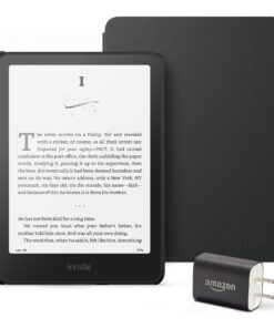 Kindle Paperwhite Essentials Bundle including All-new Kindle Paperwhite (16GB) - Black, Plant-Based Leather Cover - Black, and Power Adapter