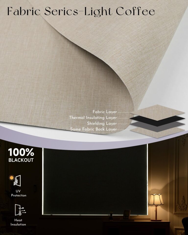Graywind Motorized Roller Shades Compatible with Alexa Google Smart Blackout Shades with Remote Triple Weaved Fabric Window Blinds with Valance for Smart Home Office, Customized Size (Light Coffee) - Image 4