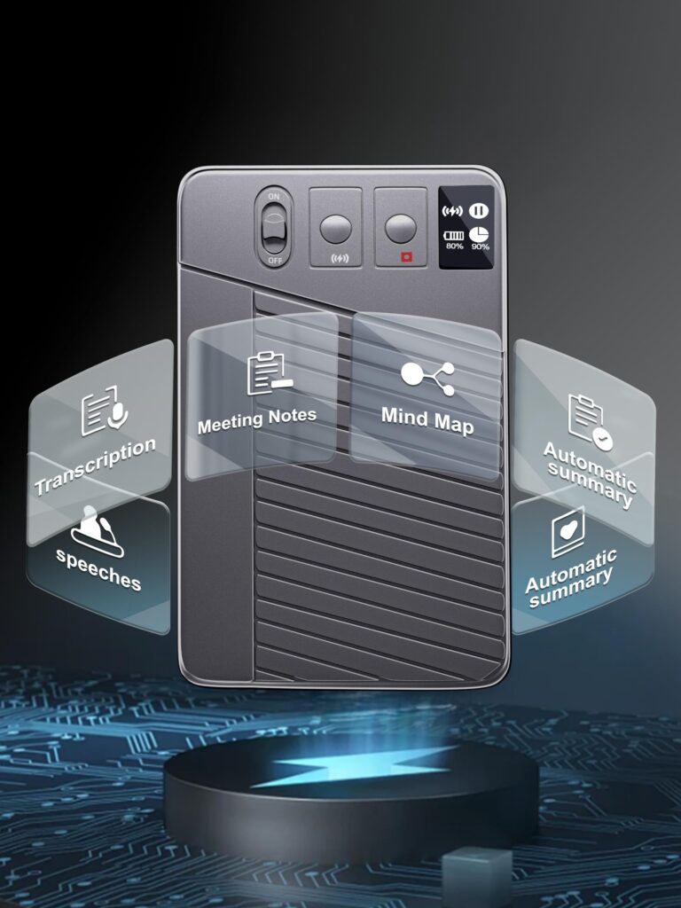 AI Voice Recorder - Record,Transcribe,Charge 3 in 1,Support 107 Languages,Avoid Missing Meeting Highlights,64 GB,ChatGPT Driven AI Summarization,App Control,Mind Mapping,Bluetooth Distance 50ft - Image 6