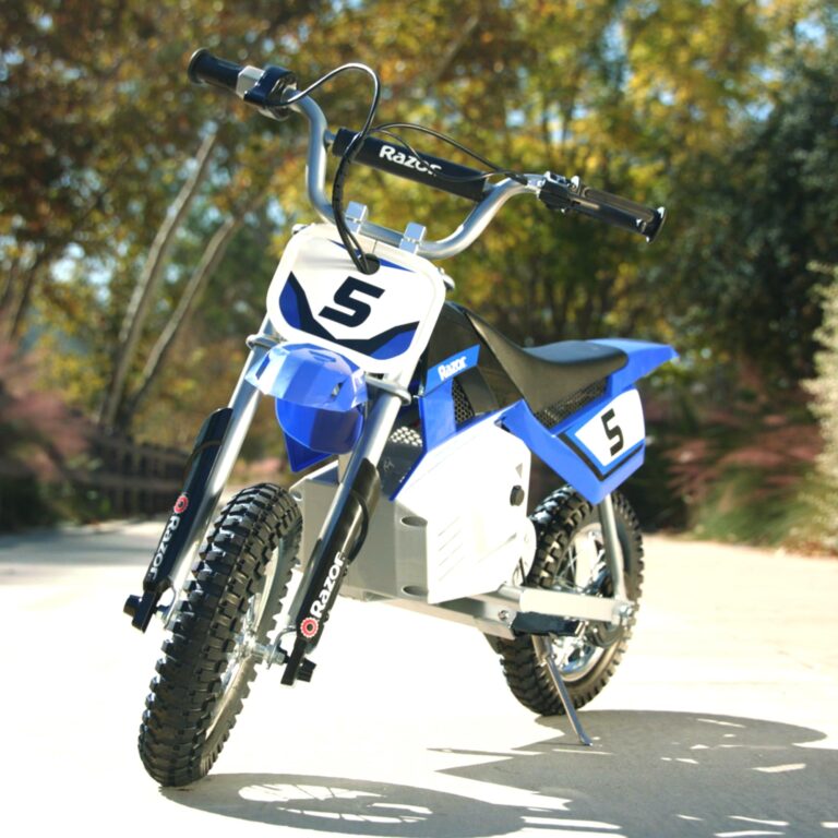 Razor MX350 Dirt Rocket Electric Motocross Off-Road Bike for Age 13+, Up to 30 Minutes Continuous Ride Time, 12" Air-Filled Tires, Hand-Operated Rear Brake, Twist Grip Throttle, Chain-Driven Motor - Image 3