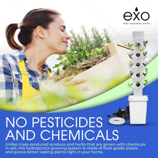 EXO Garden Hydroponic Growing System Vertical Tower - Vegetable Plant Tower Gift for Gardening Lover - Automate Aeroponics Mini Indoor Outdoor Home Grow Herb - Image 3