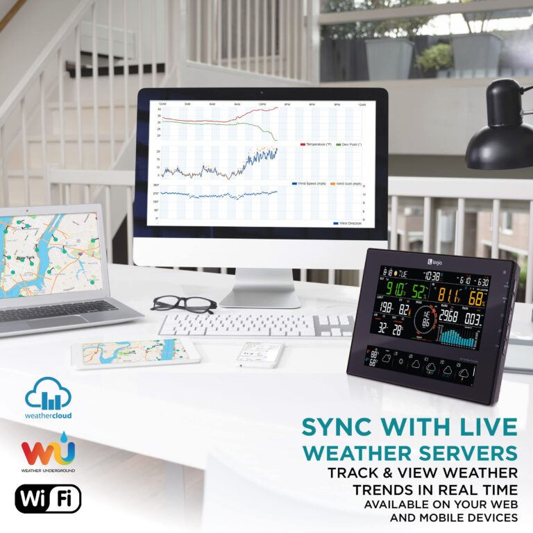 Logia 7-in-1 Wi-Fi Wireless Weather Station with 10-Day / 24 Hour Forecast, Solar & Large 8" Color Display | Measures Wind Speed/Direction, Rainfall, UV Index, Light Intensity, Temperature & Humidity - Image 2