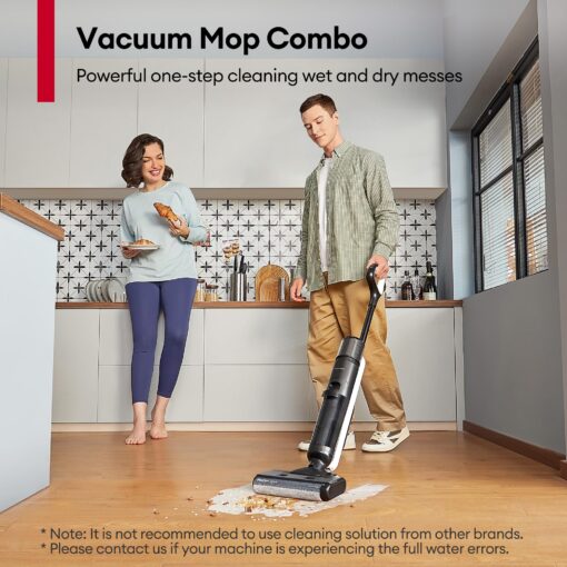 Ultenic Wet Dry Vacuum Cleaner,Cordless Vacuum Mop Combo with Self-Cleaning,Smart Mess Detection,50mins Runtime,3-in-1 Vacuum Mop for Hard Floors,Edge Cleaning,LED Display,Black,AC1 Elite - Image 9