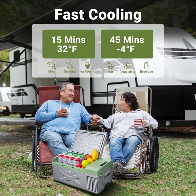 BODEGACOOLER 12 Volt Car Refrigerator, 17.1 Quart Portable Freezer,-4℉-68℉ Car Fridge, Electric Cooler 12/24V DC100-240 Volt AC for Outdoor, Vehicles, Travel, Camping, RV, Home Use - Image 5