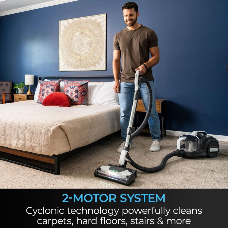 Kenmore DC5070 500 Series Bagless Canister Vacuum with Hair Eliminator Brushroll，2-Motor Cyclonic Technology, HEPA Filtration & 24' Auto Cord Rewind for Pet, Carpets, Hard Floors, Stairs, White - Image 7