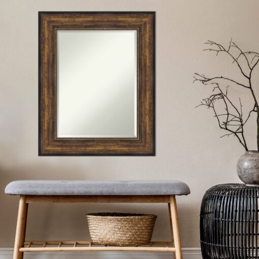 Amanti Art Bronze Bathroom Mirror for Over Sink, 32x26 Ballroom Bronze Rectangle Vanity Mirror, Medium Traditional Frame, Hangs Horizonally and Vertically, Bathroom Wall Decor, Beveled Edge - Image 2
