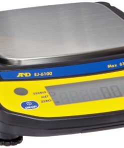 A&D Engineering EJ6100 Newton Compact Electronic Toploading Balance with LCD Display, 127mm x 140mm Pan, +/-0.2g Linearity, 6100g Capacity, 0.1g Readability
