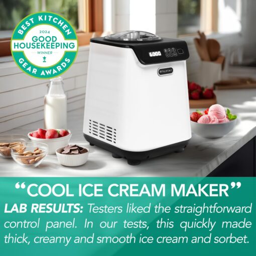 Whynter Ice Cream Maker Machine Automatic 1.28 Qt Upright with Built-in Compressor, LCD Digital Display & Timer, No Pre-Freezing, ICM-128WS, White - Image 6