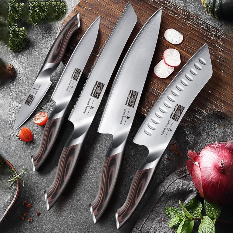 HOSHANHO Knife Set with Magnetic Knife Holder, 6 Pieces Japanese High Carbon Stainless Steel Kitchen Knife Sets, Ultra Sharp Professional Chef Knives Sets - Image 2