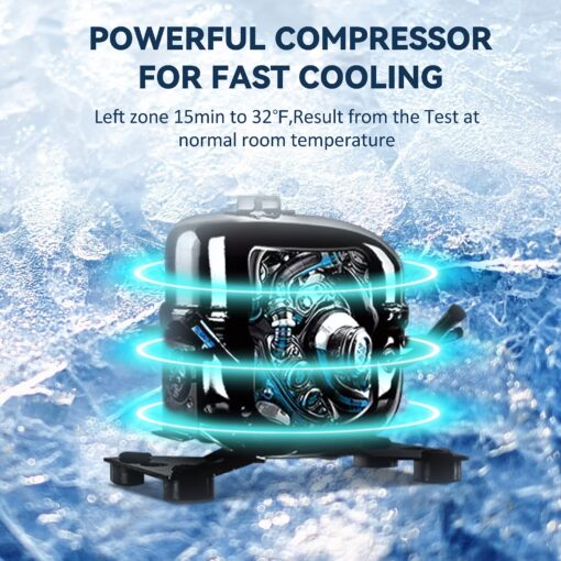 EUHOMY 12 Volt Refrigerator, 47QT Electric Cooler, 12V Fridge APP Control, 12V Cooler -4℉~68℉, Portable Freezer 12/24V DC 110-240V AC for Camping, Travel, Truck, Home - Image 6