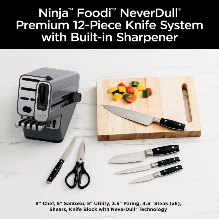 Ninja K32012 Foodi NeverDull Premium Knife System, 12 Piece Knife Block Set with Built-in Sharpener, German Stainless Steel Knives, Black - Image 7