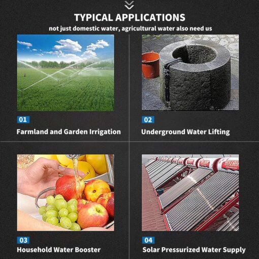 TDRFORCE 3/4 HP Water Pressure Booster Pump 110V Inline Water Transfer Pump Automatic Self Priming Irrigation Pump Shallow Well Jet Pump Household Booster Pump - Image 3